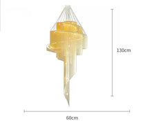 Lade das Bild in den Galerie-Viewer, Large Living Room Villa Exhibition Hall Golden Ceiling Crystal Chandelier Hotel Project Tassel Revolving Staircase Chandelier