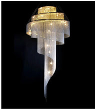 Lade das Bild in den Galerie-Viewer, Large Living Room Villa Exhibition Hall Golden Ceiling Crystal Chandelier Hotel Project Tassel Revolving Staircase Chandelier
