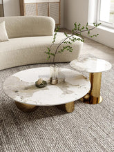Load image into Gallery viewer, Luxury Modern High End Coffee Table Titanium Plating Elegant Slate Table Set Nordic Center Table