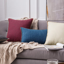 Load image into Gallery viewer, Solid Velvet Pillow Case Farmhouse Linen Cushion Cover