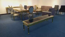 Load and play video in Gallery viewer, Stainless Steel Center Glass Coffee Table Versace Inspired