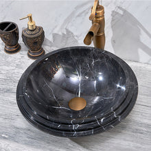 Загрузить изображение в средство просмотра галереи, Black and White Marble Natural Stone Sink Bathroom