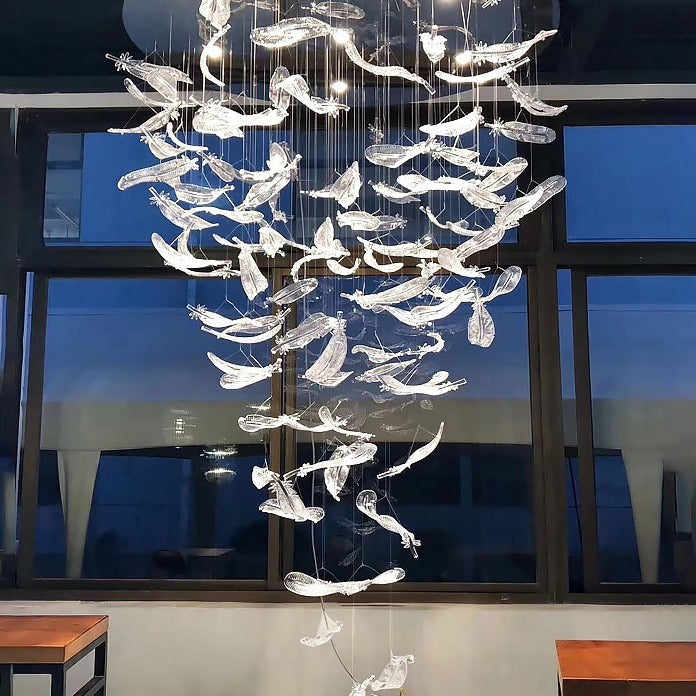 Chandelier for hotel Pendant Light Led Copper Luminous Acrylic Lamp Decorative Modern Style "Price depends on the size you need"