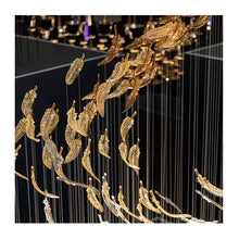 Load image into Gallery viewer, Chandelier for hotel Pendant Light Led Copper Luminous Acrylic Lamp Decorative Modern Style "Price depends on the size you need"