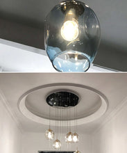 Load image into Gallery viewer, Long drop chandelier for staircase
High ceiling staircase chandelier
Spiral staircase chandelier
Contemporary staircase chandelier
Large staircase chandelier