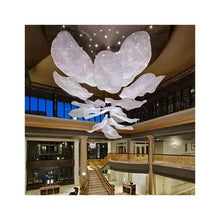 Cargar imagen en el visor de la galería, Custom Lotus Crystal Lamp Hotel Lobby Pineapple Bead Woven Mesh Chandeliers