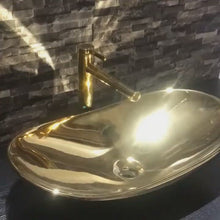 Load and play video in Gallery viewer, Luxury Wash Golden Basin Sink for Bathroom Dubai Designed