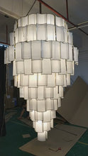 Load and play video in Gallery viewer, Copper parchment chandelier customize ceiling luxury large hotel chandelier for high ceilings