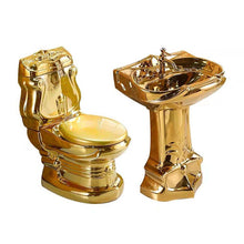 Load image into Gallery viewer, Royal Palace Vintage Ceramic Golden Toilet Bowl Luxury Gold Plated with Pedestal