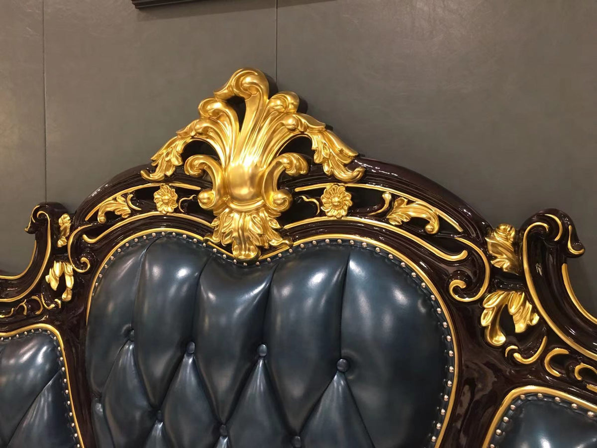 Good Quality Bedroom Furniture Set Wooden Gold Foil Color King Size Be
