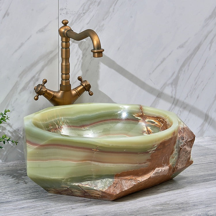 Green Jade Jade Stone Bathroom Sink Bowl – La Moderno