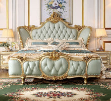 Load image into Gallery viewer, high gloss champagne foil luxury bedroom furniture set with storage, lit queen size bed
