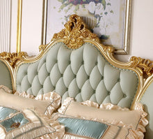 Load image into Gallery viewer, high gloss champagne foil luxury bedroom furniture set with storage, lit queen size bed
