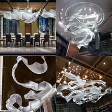 Load image into Gallery viewer, Hotel decoration big modern indoor stainless steel glass crystal lighting chandelier "Price depends on the size you need"