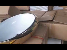 Load and play video in Gallery viewer, Washroom gold solid surface vanity art wash basin