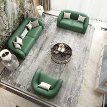 Load image into Gallery viewer, Light luxury modern leather and fabric living room furniture cafe sofas New italian style modern leather hotel sofa