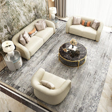 Load image into Gallery viewer, Light luxury modern leather and fabric living room furniture cafe sofas New italian style modern leather hotel sofa