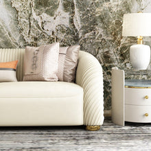 Load image into Gallery viewer, Light luxury modern leather and fabric living room furniture cafe sofas New italian style modern leather hotel sofa