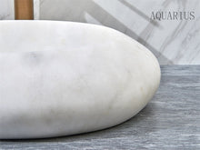 Загрузить изображение в средство просмотра галереи, luxury art stone white marble cobblestone shape basins sinks