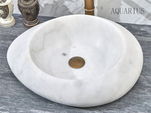 Загрузить изображение в средство просмотра галереи, luxury art stone white marble cobblestone shape basins sinks
