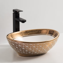 Load image into Gallery viewer, Modern Gold Elecctroplating Gold Art Basin Tabletop