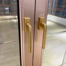 Load image into Gallery viewer, Luxury Design Rose Gold Frame Sliding Glass Door With Art Glass  (PLEASE SEND YOUR SIZE)