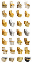 Load image into Gallery viewer, Luxury Golden Electroplated Dubai Strap Bathroom Ceramic Gold Plated Toilet Bowl