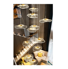 Cargar imagen en el visor de la galería, Luxury modern acrylic lotus leaf design led ceiling lamp lighting chandelier