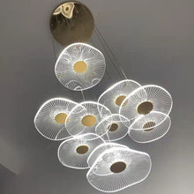 Cargar imagen en el visor de la galería, Luxury modern acrylic lotus leaf design led ceiling lamp lighting chandelier