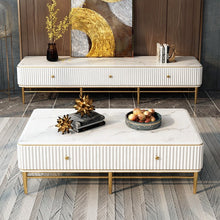 Load image into Gallery viewer, Marble TV Cabinet Light Luxury Good Quality Living Room Design Style Modern Floor Cabinet Stainless steel Gold Plating Leg