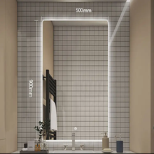 Load image into Gallery viewer, 100x60cm HD Mirror Wall Mounted Illuminated Smart Led Mirror Details: Tricolor+ Antifog + time date + High definition Glass