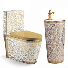 Load image into Gallery viewer, Bathroom accessories Set - Toilet Bowl Ceramic One Piece WC S/P Trap Toilet and stand alone Wash Basin Set