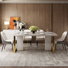Load image into Gallery viewer, Modern light luxury dining room furniture glass dining table rectangular dining table