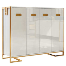 Load image into Gallery viewer, Modern light luxury living room furniture door high density board cabinet coat and hat room stainless steel storage shoe cabinet