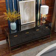 Load image into Gallery viewer, Modern light luxury living room high density board storage side cabinet study side stainless steel floor cabinet