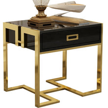 Load image into Gallery viewer, Modern light luxury rectangular living room furniture bedroom study black side table