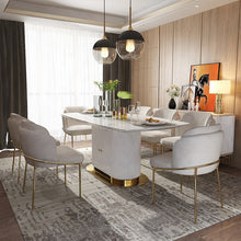Load image into Gallery viewer, Modern light luxury simple design restaurant hotel furniture stand with lockers marble top dining table rectangular dining table