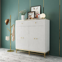 Cargar imagen en el visor de la galería, Modern light luxury storage modern simple shoe cabinet stainless steel shoe cabinet high quality marble panel shoe cabinet