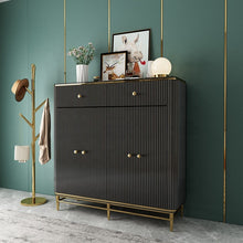 Cargar imagen en el visor de la galería, Modern light luxury storage modern simple shoe cabinet stainless steel shoe cabinet high quality marble panel shoe cabinet