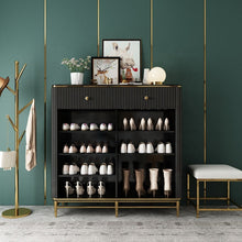 Cargar imagen en el visor de la galería, Modern light luxury storage modern simple shoe cabinet stainless steel shoe cabinet high quality marble panel shoe cabinet