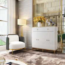 Cargar imagen en el visor de la galería, Modern light luxury storage modern simple shoe cabinet stainless steel shoe cabinet high quality marble panel shoe cabinet