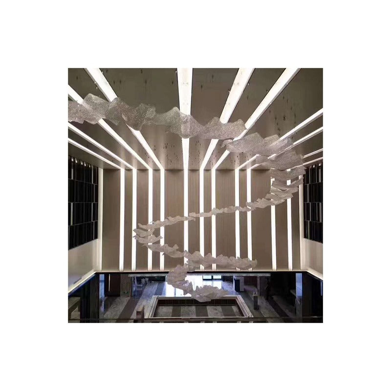 Modern luxury crystal villa stairs hotel lobby custom-made lighting pendant long chandeliers lamp lighting "Price depends on the size you need"