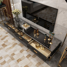 Load image into Gallery viewer, Modern luxury simple creative living room furniture TV cabinet stainless steel titanium gold living room apartment TV stand