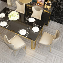 Load image into Gallery viewer, Modern simple light luxury stainless steel dining chair dining chair restaurant hotel LIGHT GRAY leather dining chair