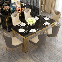 Load image into Gallery viewer, Modern simple light luxury stainless steel dining chair dining chair restaurant hotel LIGHT GRAY leather dining chair