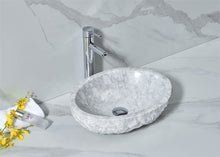 Загрузить изображение в средство просмотра галереи, Oval Shape Bathroom White Marble Outdoor Counter Top Wash Basin