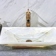 Загрузить изображение в средство просмотра галереи, Rectangle White Onyx Marble Stone Kitchen Sinks