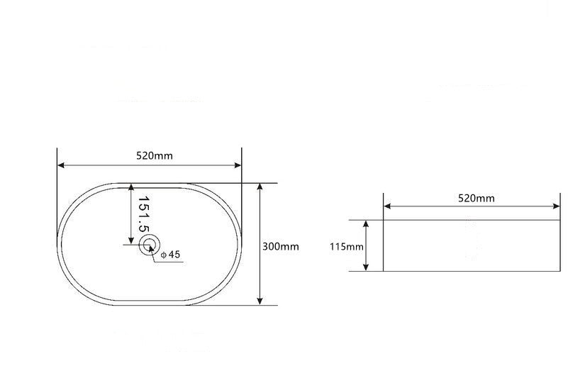 Black Edition Matte Sink Oval Basin Porcelain Tabletop Countertop
