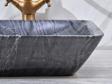 Загрузить изображение в средство просмотра галереи, Square Shape Ancient Stone Counter Top Wash Basin For Bathroom