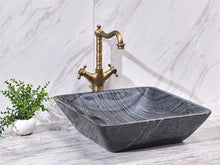 Загрузить изображение в средство просмотра галереи, Square Shape Ancient Stone Counter Top Wash Basin For Bathroom